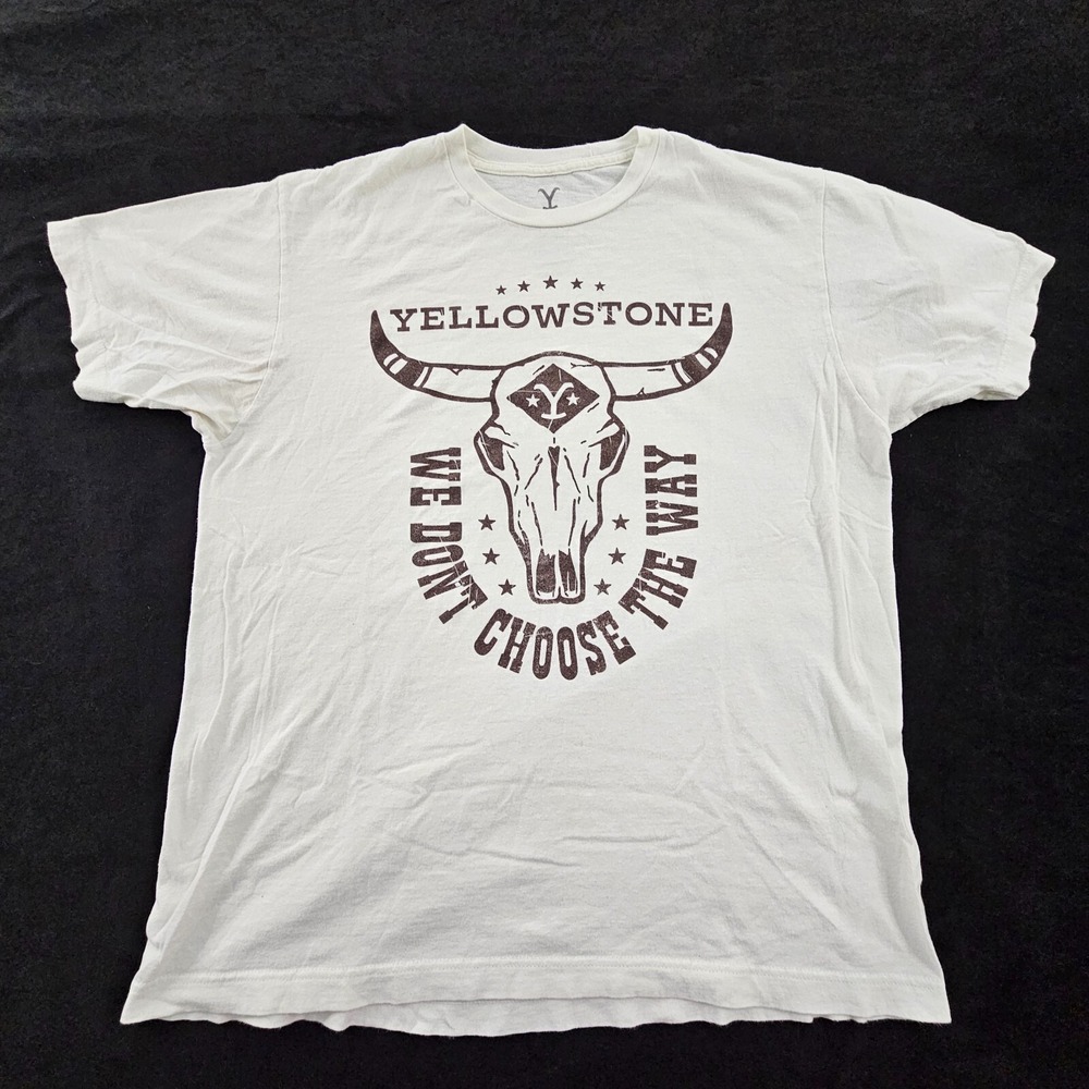 Yellowstone We Didn't Choose the Way White Short Sleeve Cotton T-Shirt Men's L